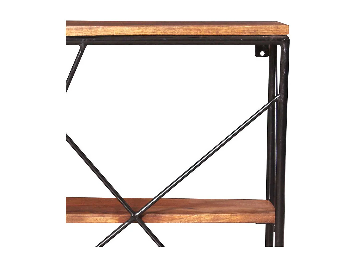 Hängeregal aus Mangobaum Massivholz und Stahl 60 cm breit