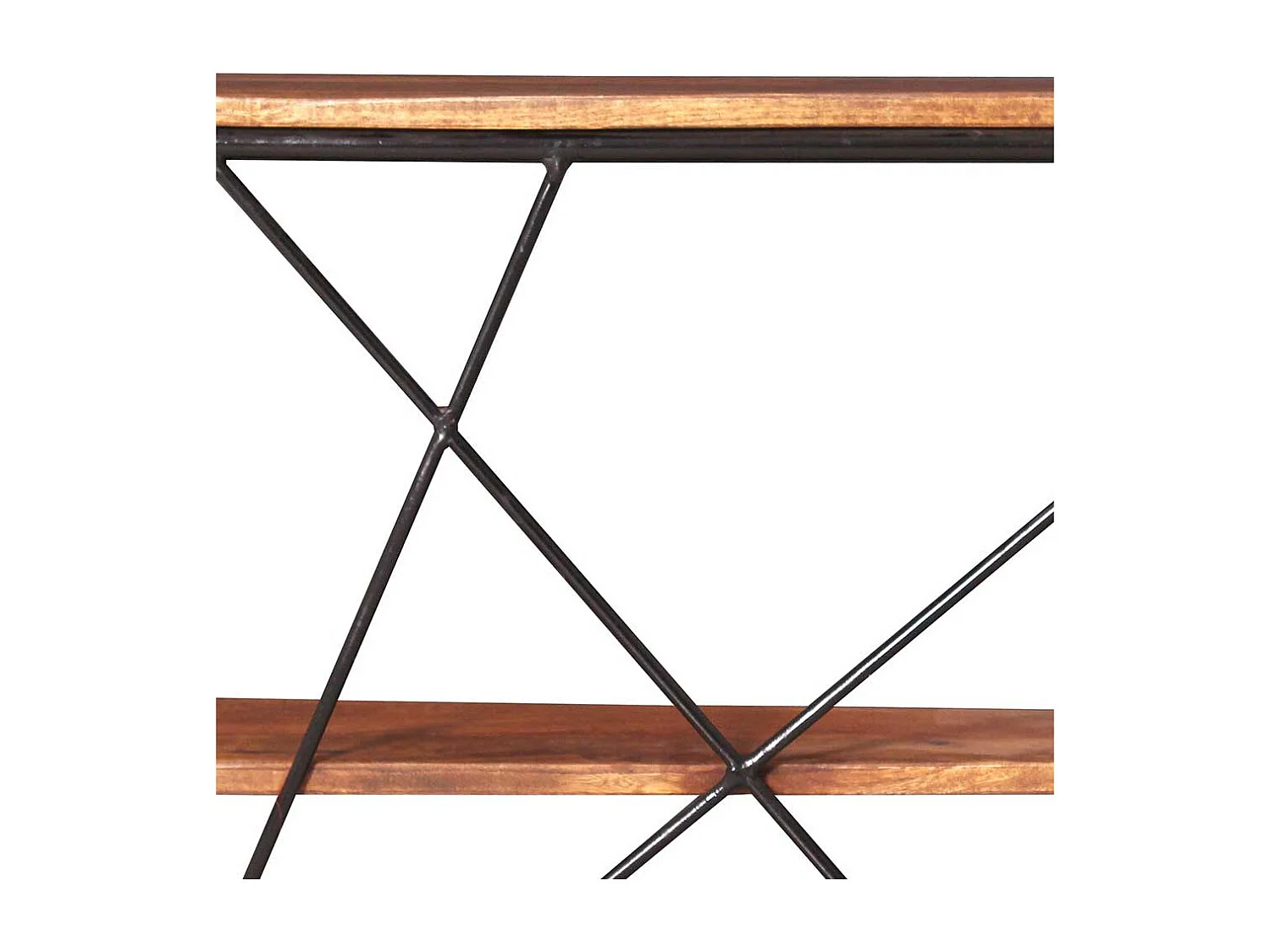 Hängeregal aus Mangobaum Massivholz und Stahl 60 cm breit