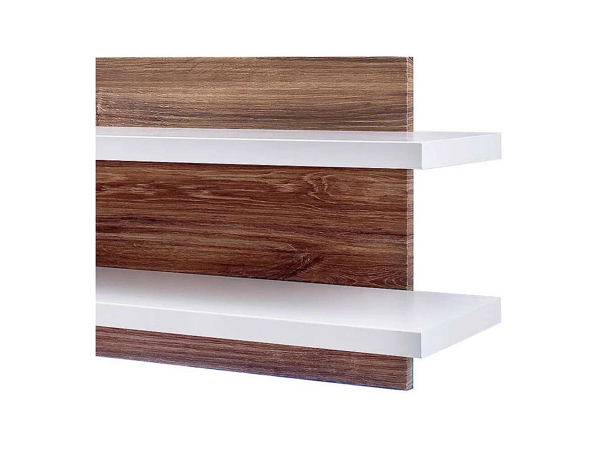 Wandhängeregal in Eiche Dekor und Weiß 150 cm breit