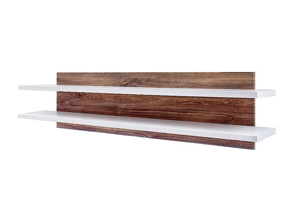 Wandhängeregal in Eiche Dekor und Weiß 150 cm breit