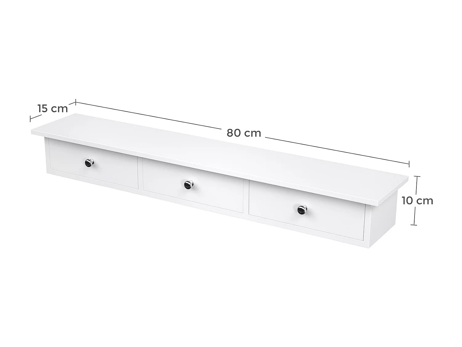 Valora Weißes Wandregal mit Schubladen zum Aufbewahren und Organisieren