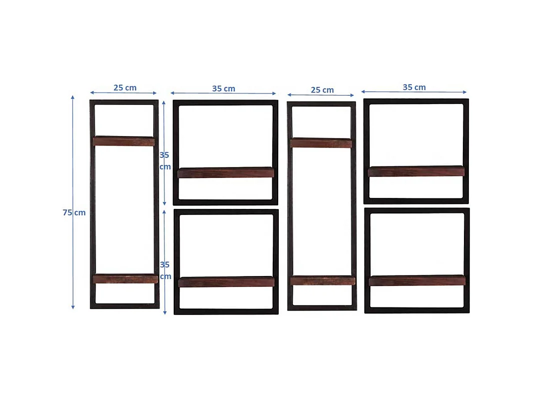 Wohnzimmerregale im Kolonialstil Wandmontage (sechsteilig)