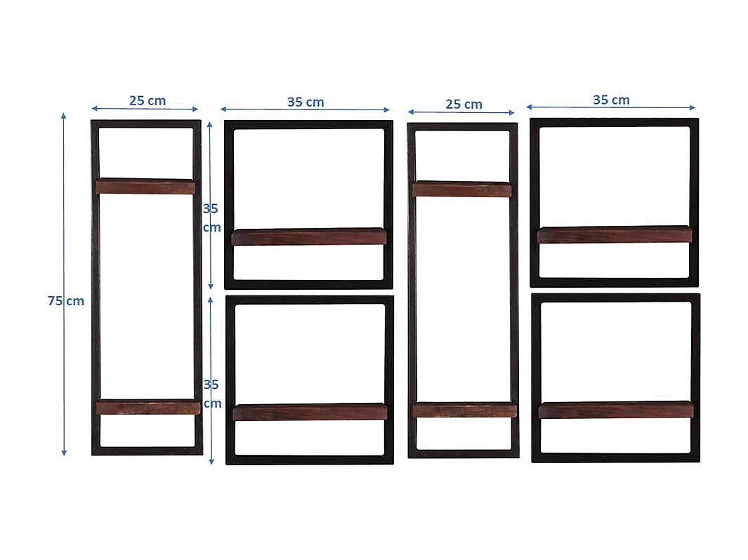 Wohnzimmerregale im Kolonialstil Wandmontage (sechsteilig)