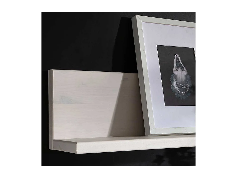 Wandregal in Weiß Kiefer Massivholz