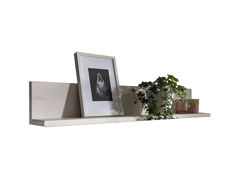 Wandregal in Weiß Kiefer Massivholz