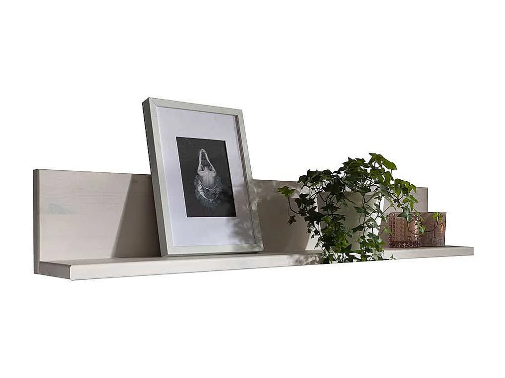 Wandregal in Weiß Kiefer Massivholz