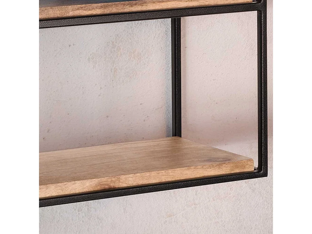 Wandboard Wand Regal aus Mangobaum Massivholz und Metall