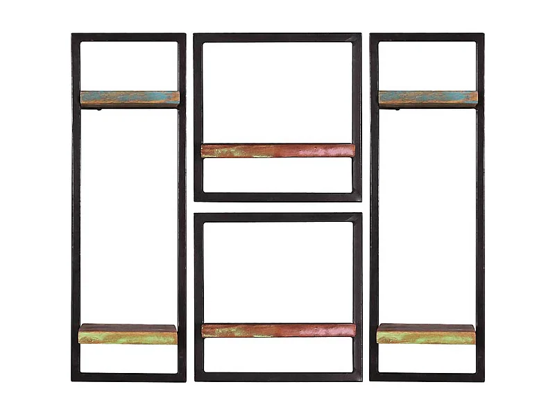 Shabby Regal Set aus Recyclingholz Metall (vierteilig)