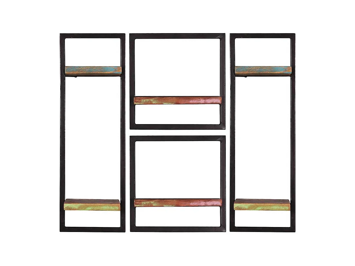 Shabby Regal Set aus Recyclingholz Metall (vierteilig)