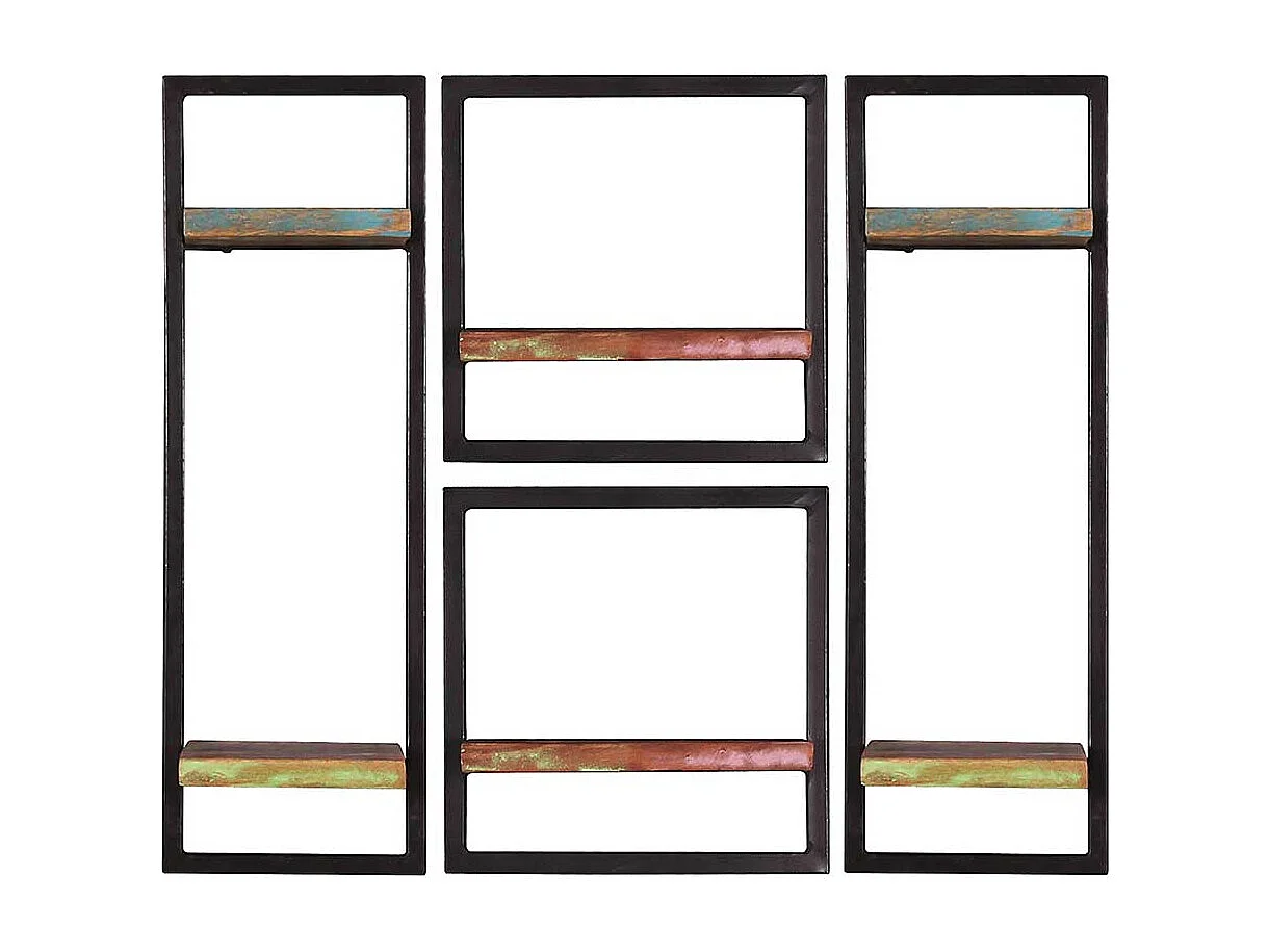 Shabby Regal Set aus Recyclingholz Metall (vierteilig)