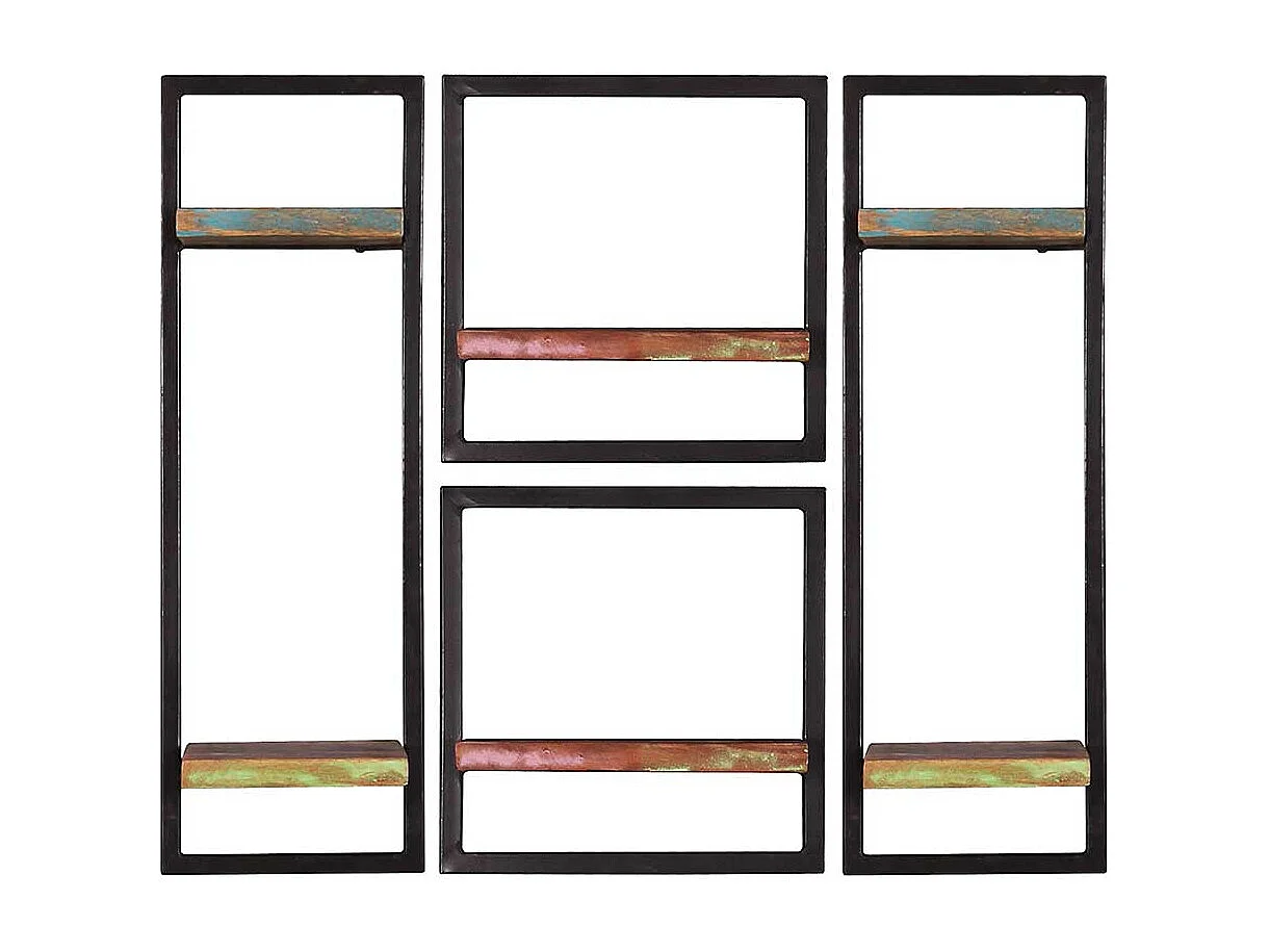 Shabby Regal Set aus Recyclingholz Metall (vierteilig)