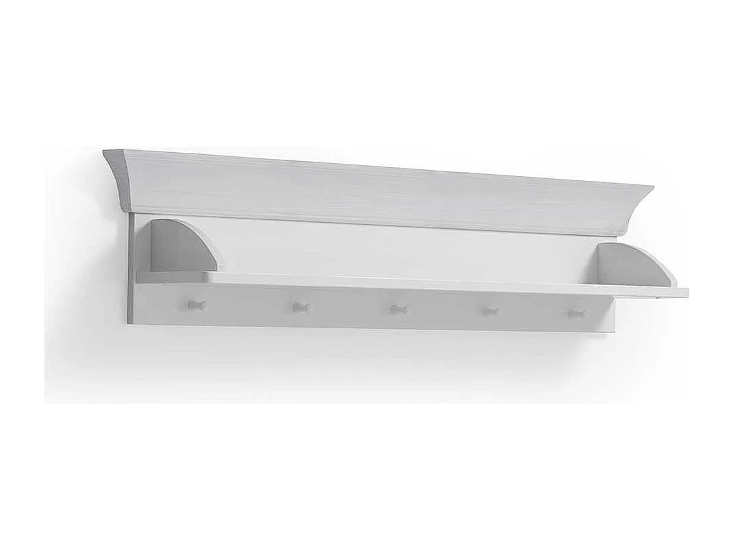 Wandhängeregal in Weiß Kiefer Massivholz