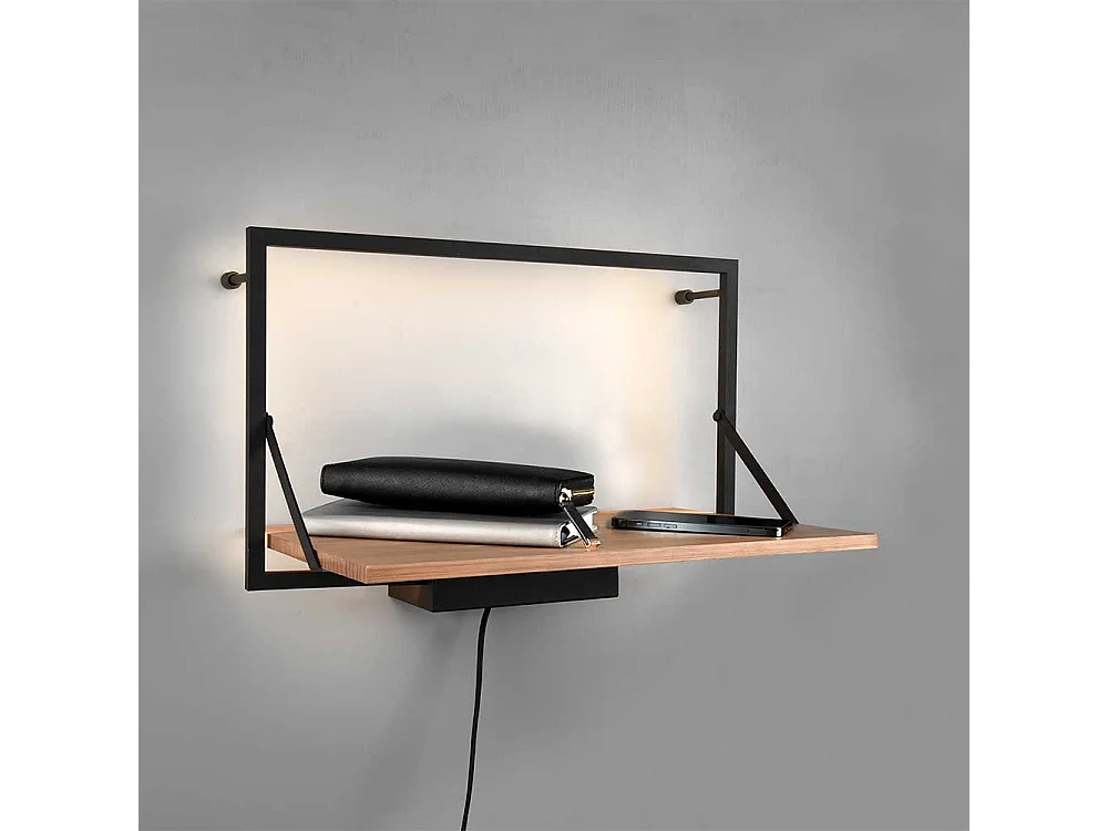 Beleuchtetes Wandboard 30 cm tief Metallgestell