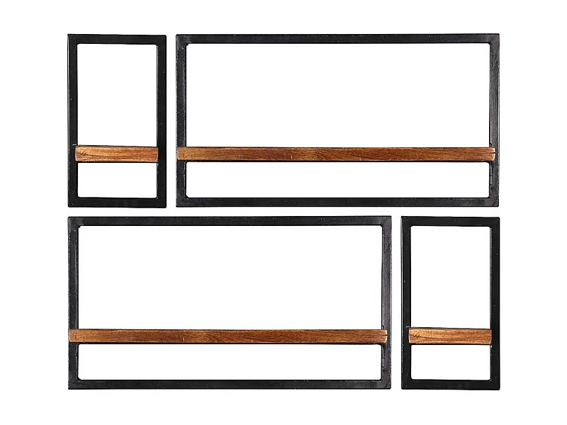 Industry Regal Set aus Mangobaum Massivholz Metall (vierteilig)