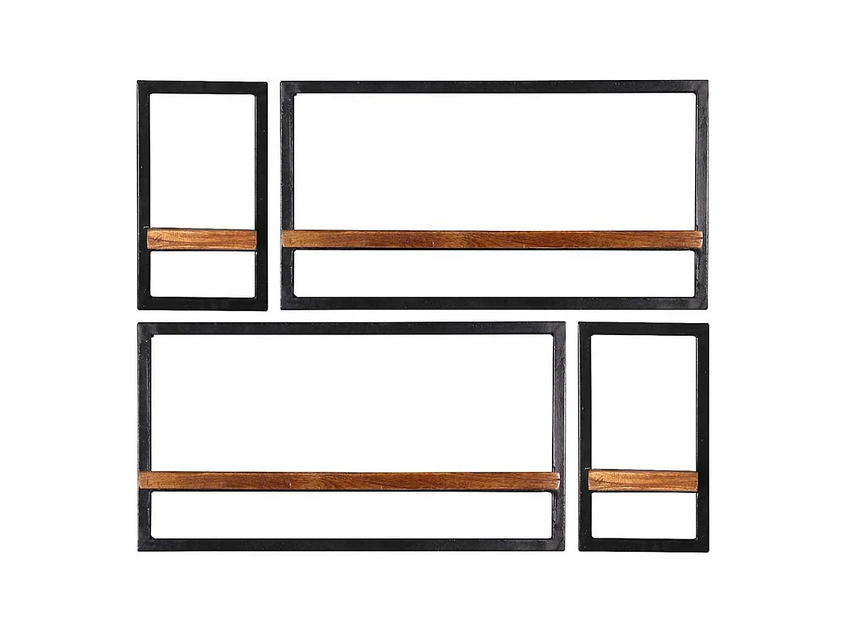 Industry Regal Set aus Mangobaum Massivholz Metall (vierteilig)