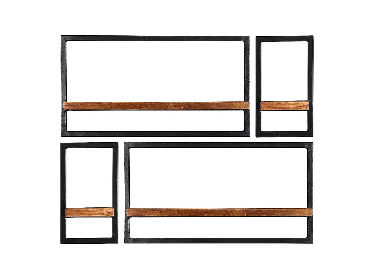 Industry Regal Set aus Mangobaum Massivholz Metall (vierteilig)