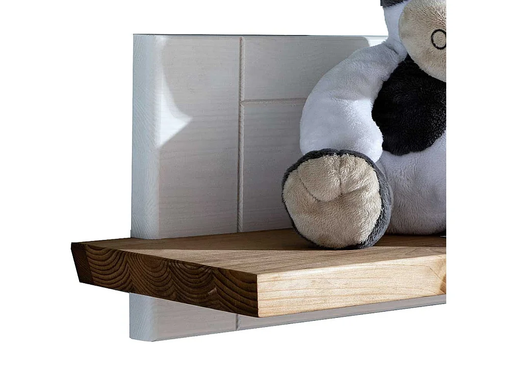 Babyzimmer Wandboard in Weiß und Eichefarben Kiefer Massivholz