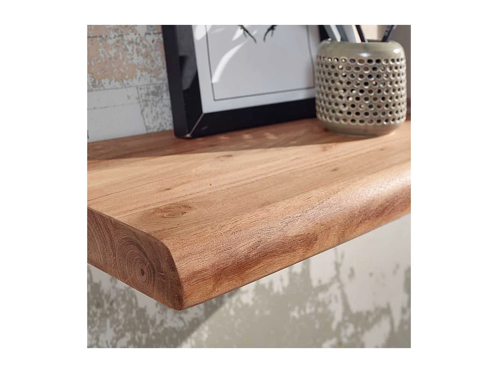 Baumkanten Wandboard aus Akazie Massivholz 26 cm tief