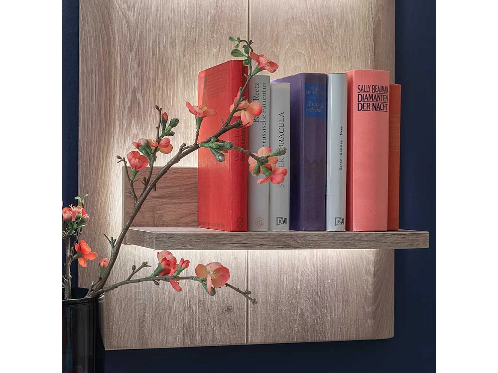 Wandregal in Wildeiche Holzoptik 50 cm breit