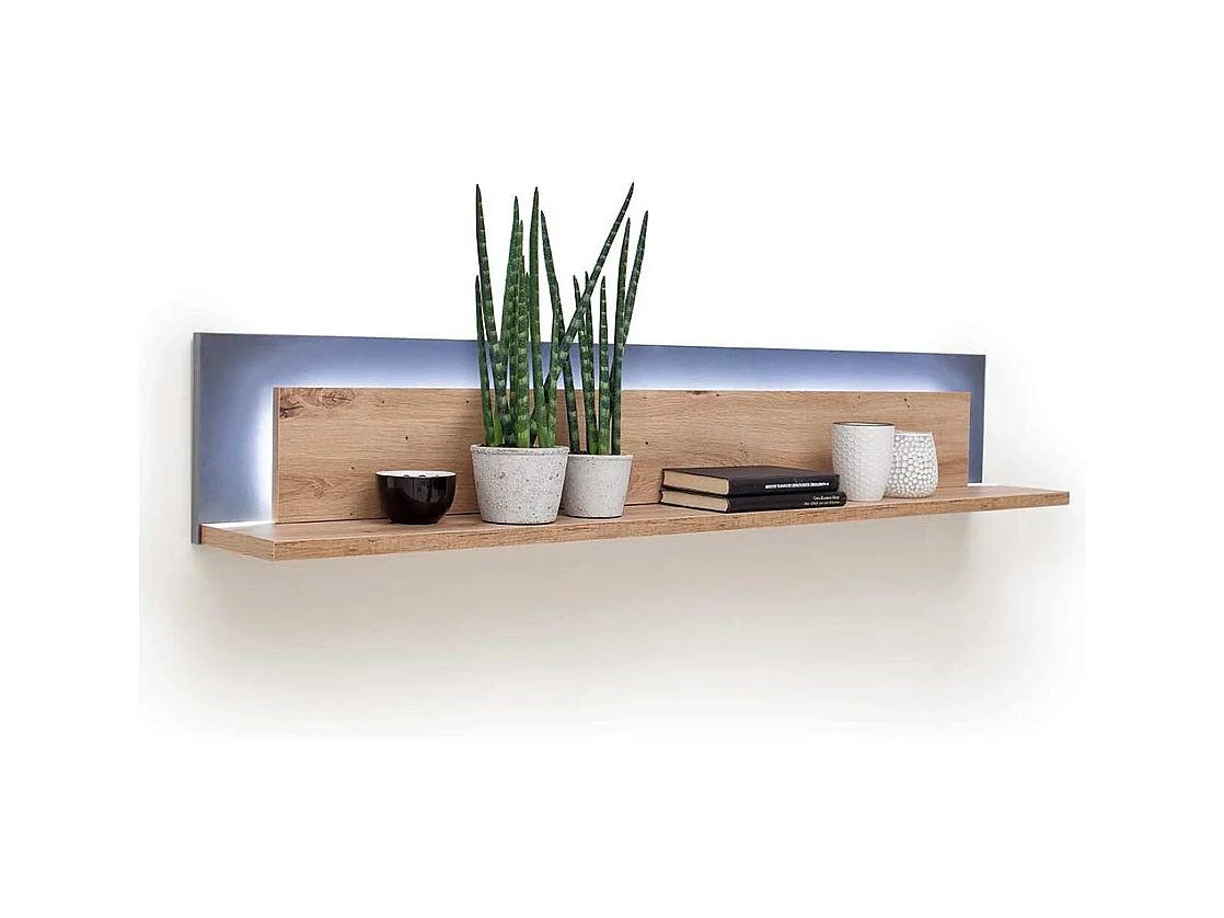 Wandregal in Eichefarben und Anthrazit modern