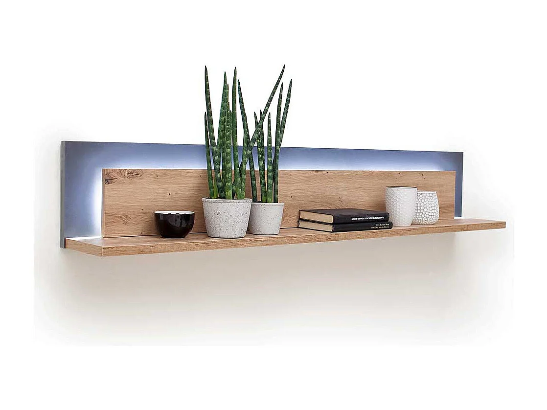 Wandregal in Eichefarben und Anthrazit modern