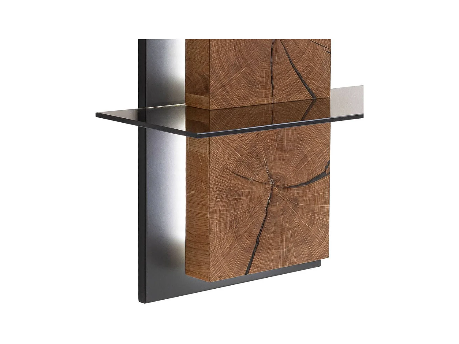 Hängeregal Wandboard mit zwei Glasböden in Braun