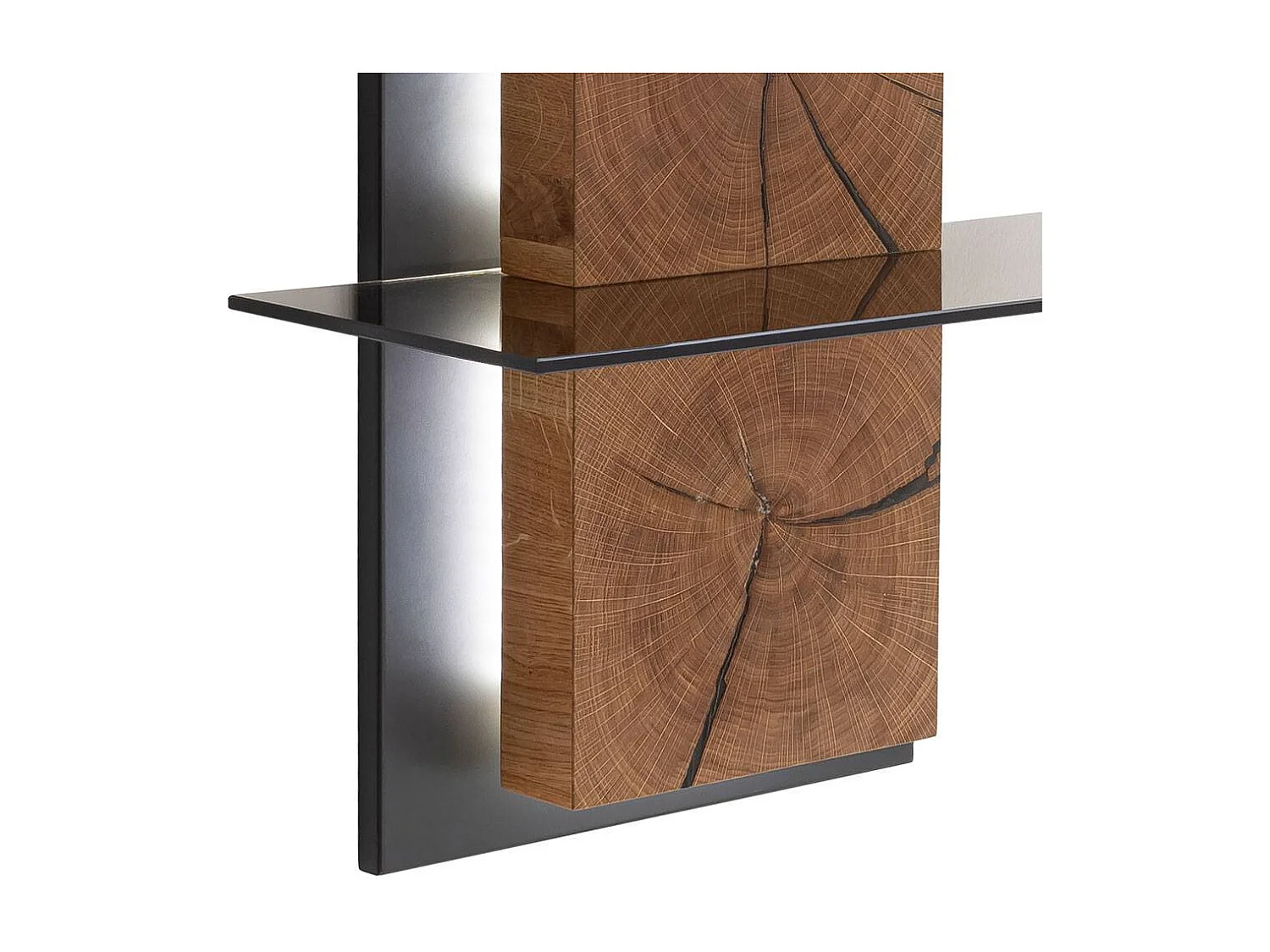 Hängeregal Wandboard mit zwei Glasböden in Braun