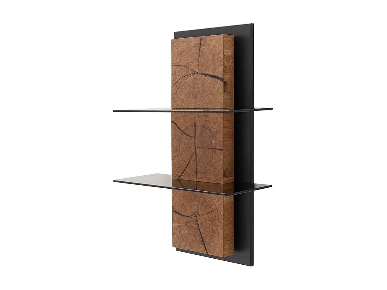 Hängeregal Wandboard mit zwei Glasböden in Braun