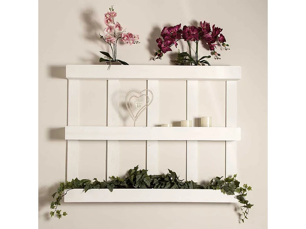 Wandhängeregal weiß im Landhausstil Paletten Optik