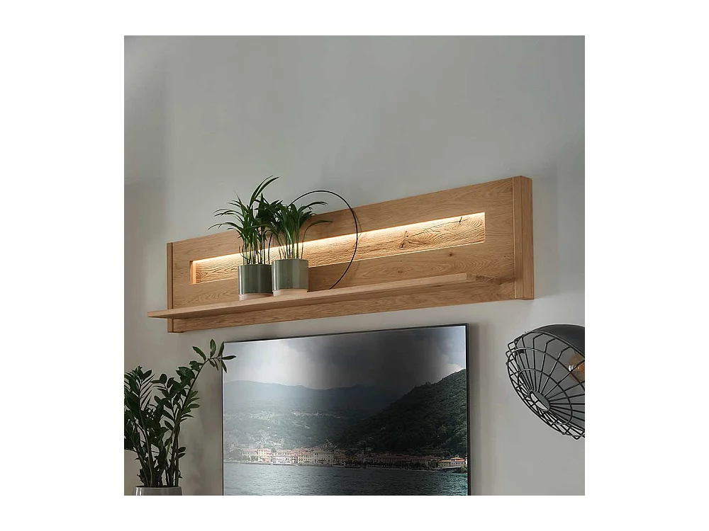 Hochwertiges Wandboard aus Wildeiche Massivholz 156 cm breit