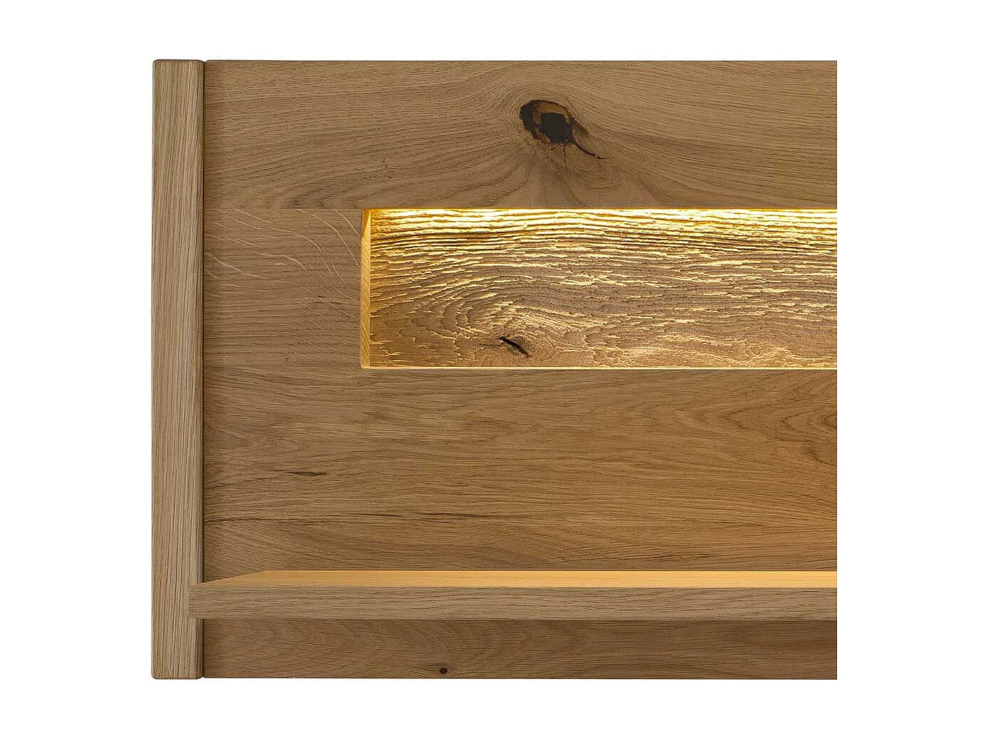 Hochwertiges Wandboard aus Wildeiche Massivholz 156 cm breit