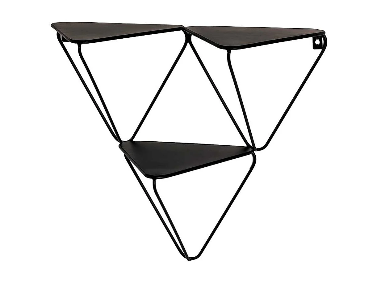 Dreieck Regale aus Metall Schwarz lackiert (2er Set)