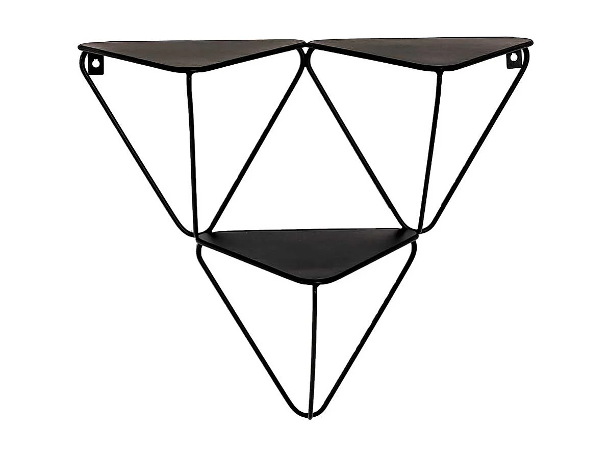 Dreieck Regale aus Metall Schwarz lackiert (2er Set)
