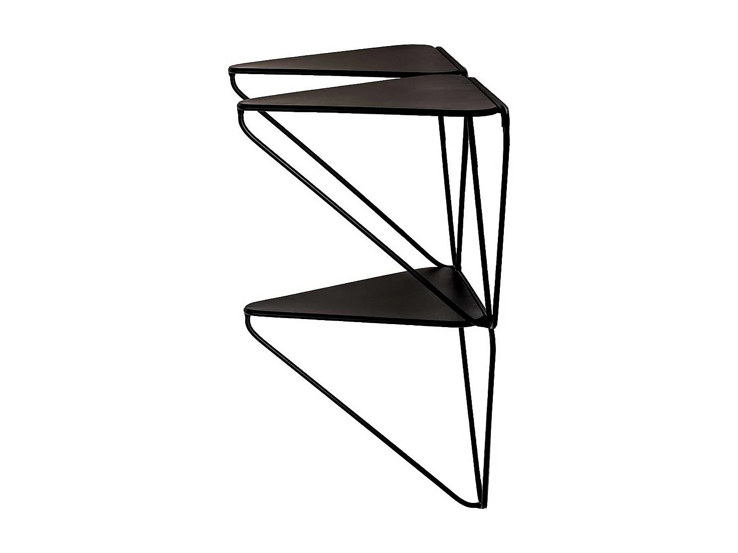 Dreieck Regale aus Metall Schwarz lackiert (2er Set)