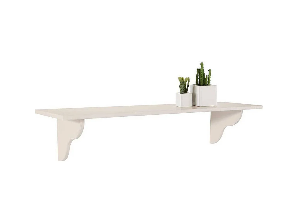 Wandregal aus Kiefer Massivholz Weiß lackiert Landhausstil