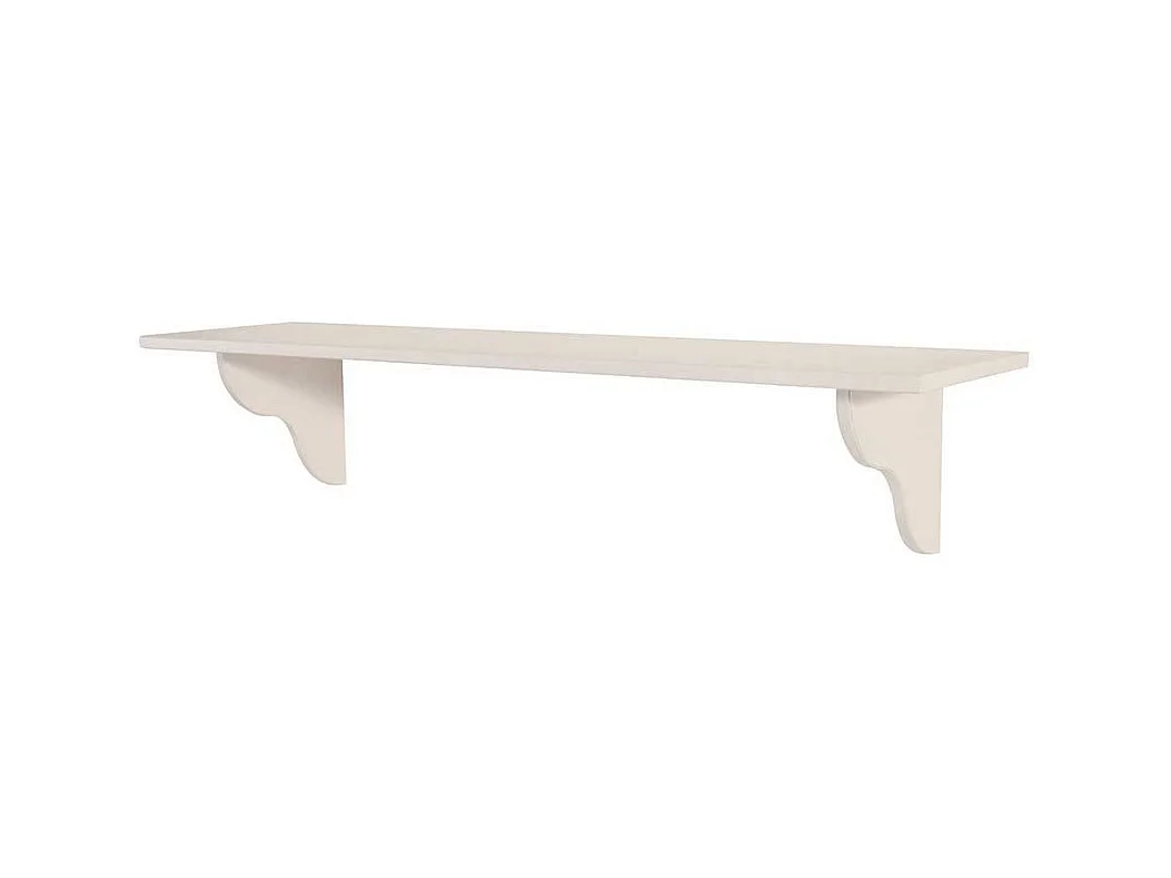 Wandregal aus Kiefer Massivholz Weiß lackiert Landhausstil