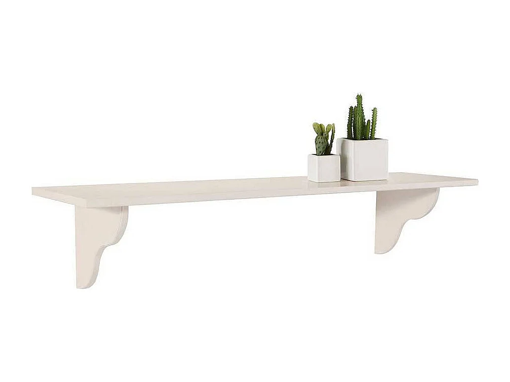 Wandregal aus Kiefer Massivholz Weiß lackiert Landhausstil