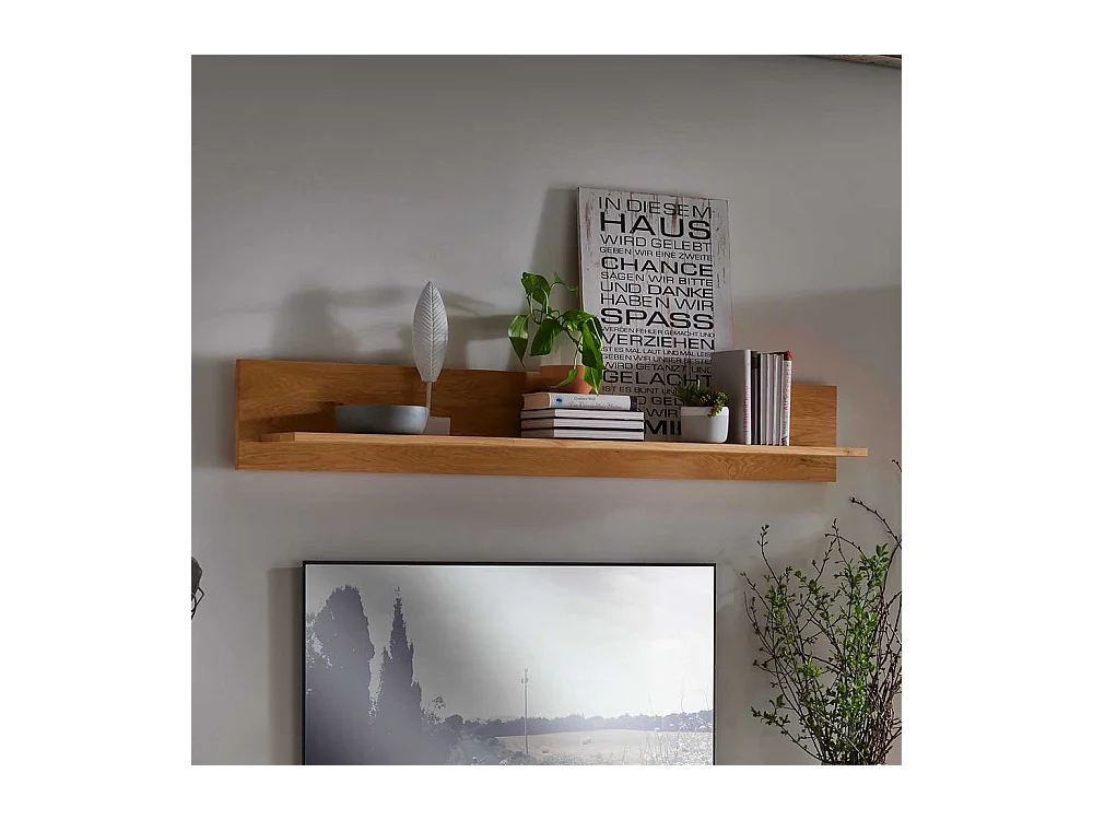 Wildeiche Wandboard aus Massivholz 155 cm breit