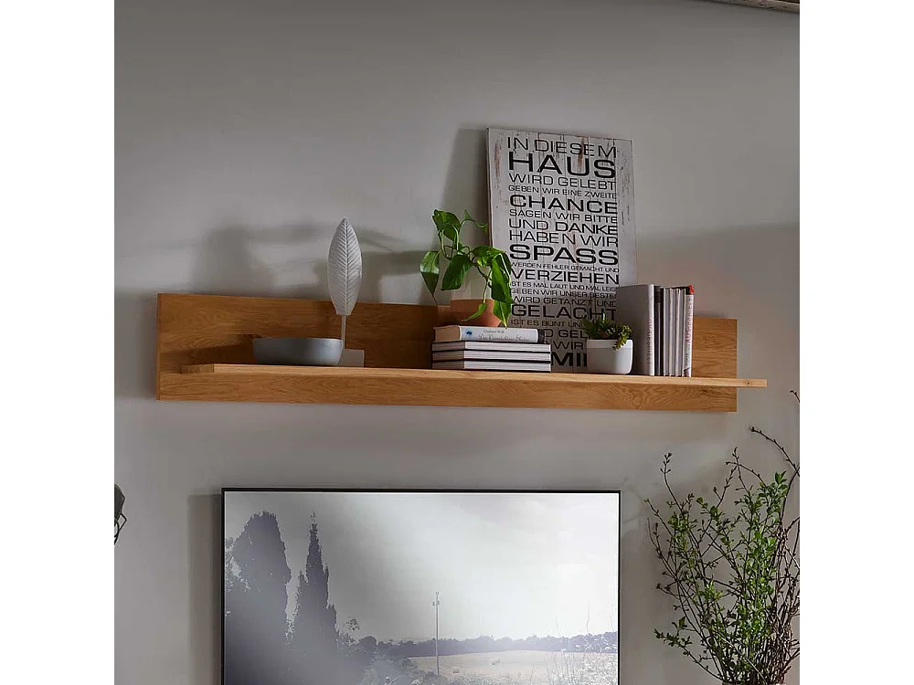 Wildeiche Wandboard aus Massivholz 155 cm breit