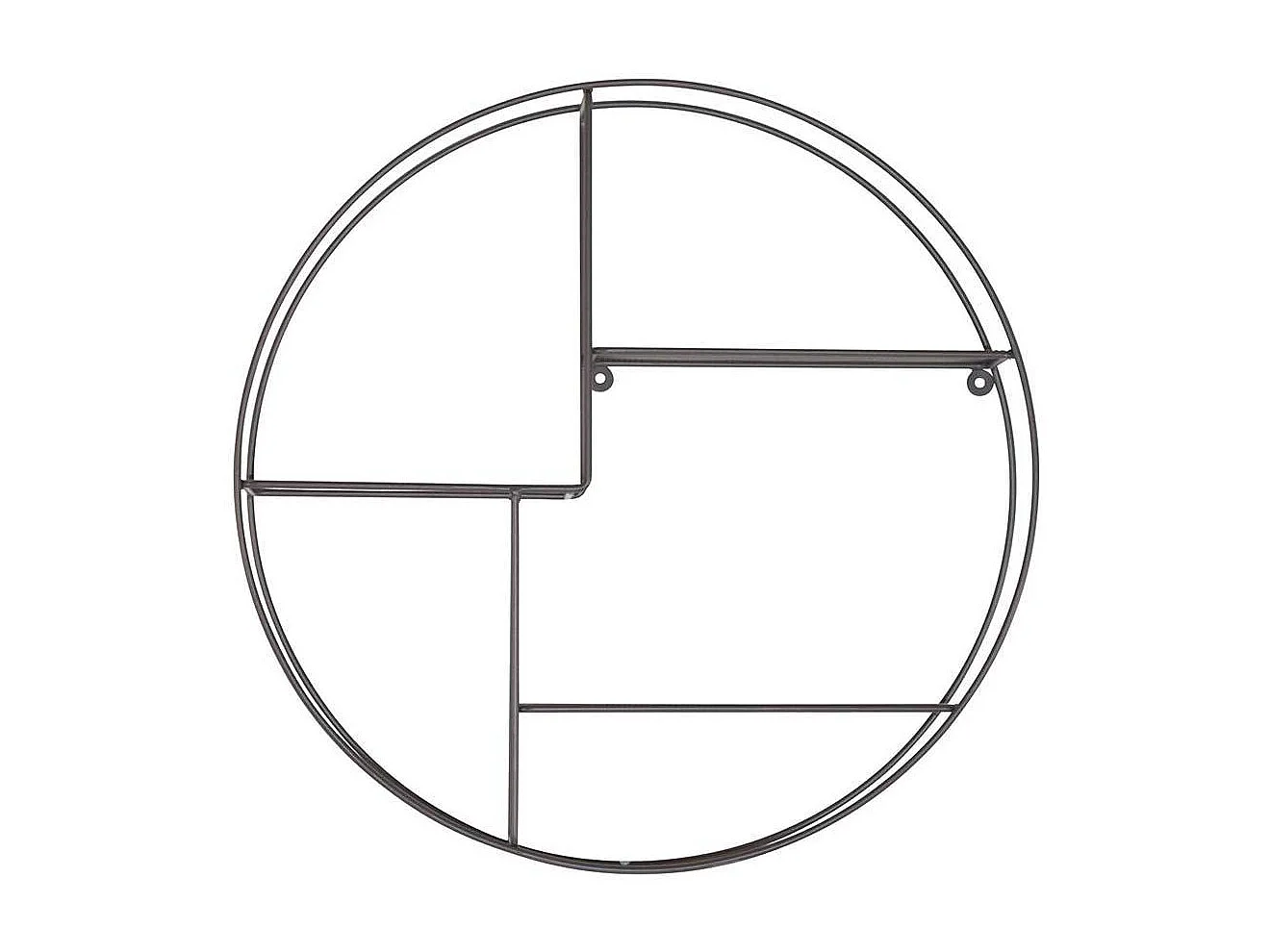 Rundes Hängeregal aus Metall Grau pulverbeschichtet