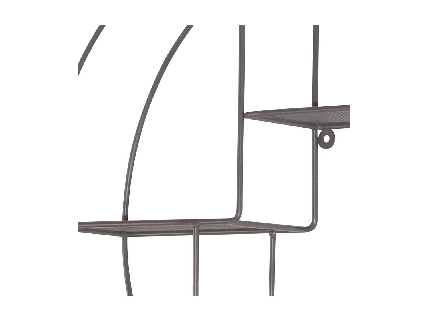 Rundes Hängeregal aus Metall Grau pulverbeschichtet