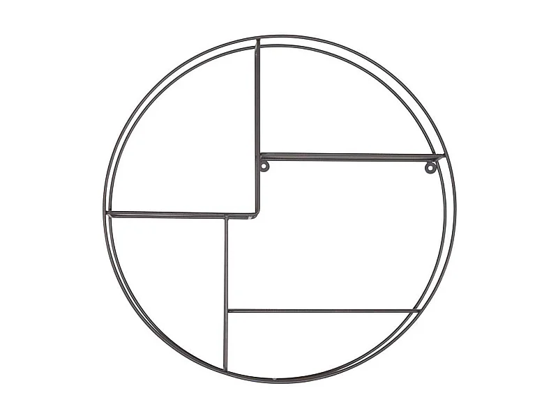 Rundes Hängeregal aus Metall Grau pulverbeschichtet