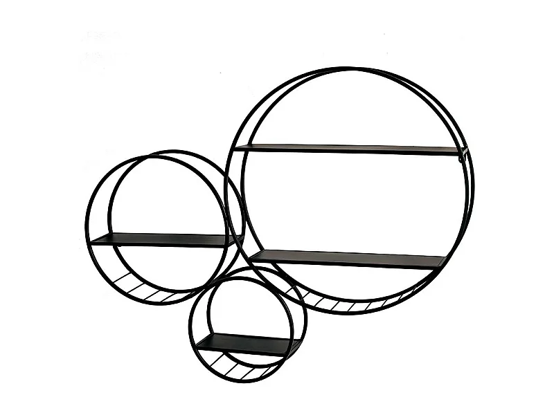 Wandregal 3 miteinander verbundene Kreise Metall