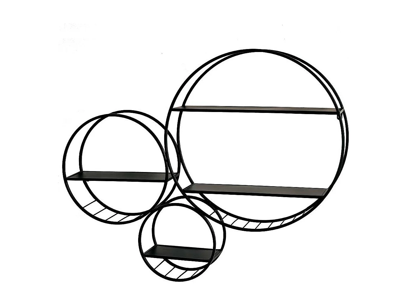 Wandregal 3 miteinander verbundene Kreise Metall