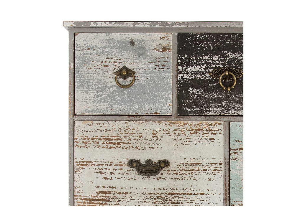 Wand Regal mit Schubladen und drei Kleiderhaken Shabby Chic Stil