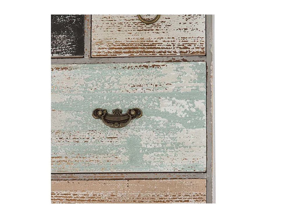 Wand Regal mit Schubladen und drei Kleiderhaken Shabby Chic Stil