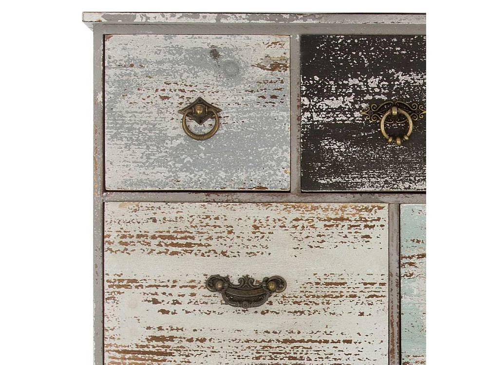 Wand Regal mit Schubladen und drei Kleiderhaken Shabby Chic Stil