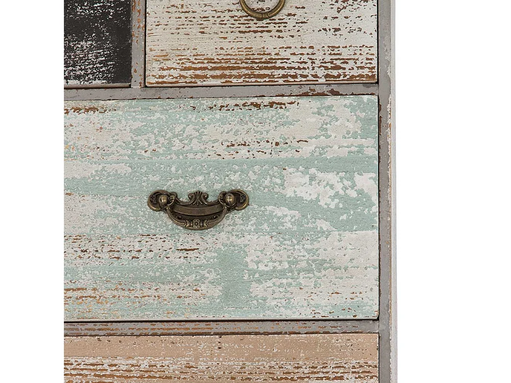 Wand Regal mit Schubladen und drei Kleiderhaken Shabby Chic Stil