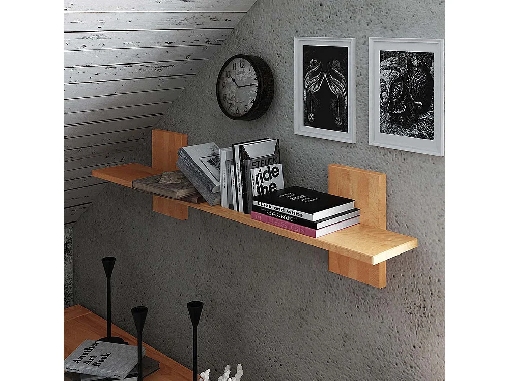 Wandboard aus Kernbuche Massivholz 120 cm