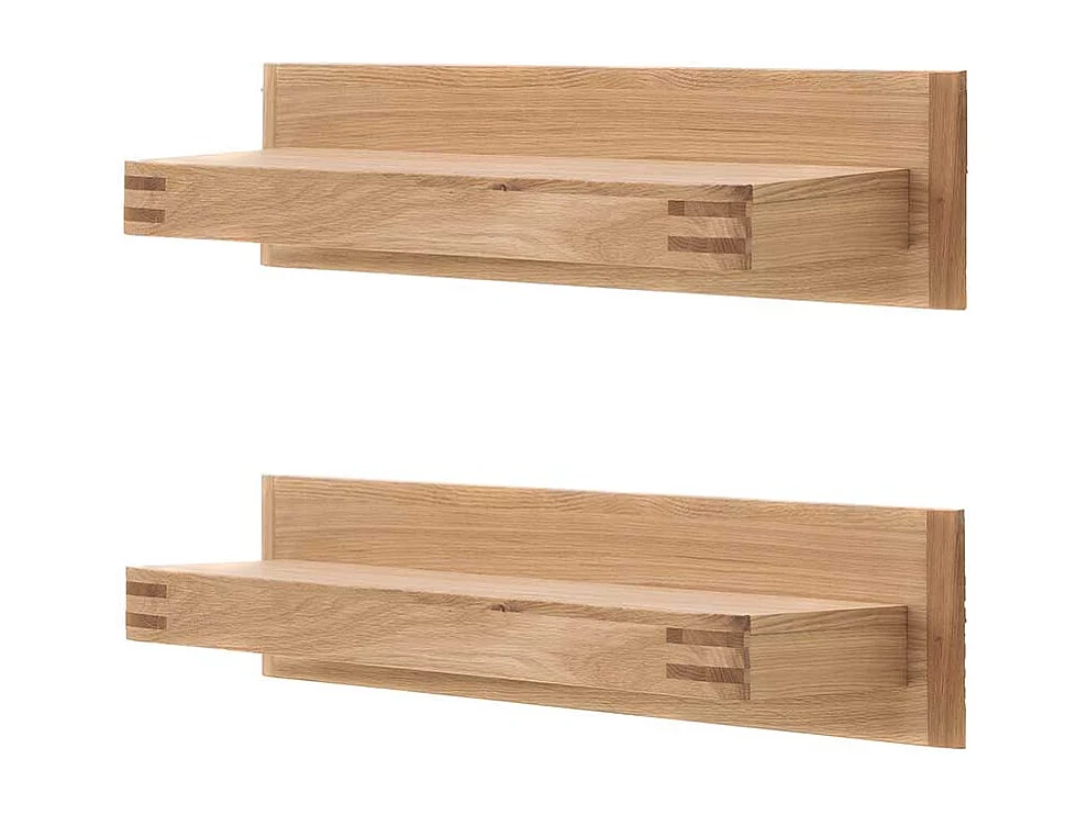 Wandboards in Balkeneiche Bianco furniert 90 cm breit (2er Set)